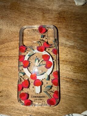 kate spade Clear iPhone Case with Red Cherry Motif